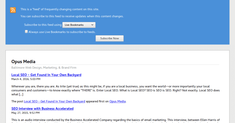 Fee page of #9 Top Baltimore Search Engine Optimization Business: Opus Media