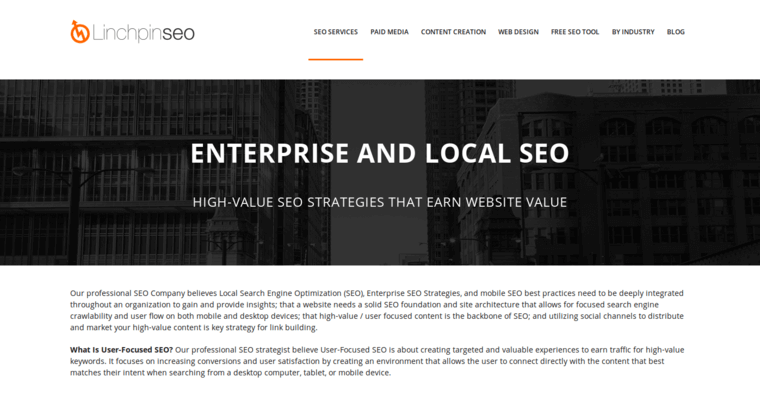 Company page of #6 Best Chicago SEO Company: Linchpin SEO