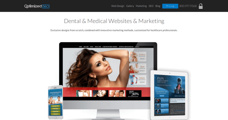 Home page of #6 Best Dental SEO Company: Optimized360