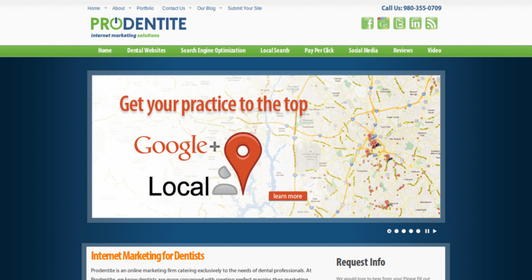 Home page of #9 Leading Dental SEO Company: Prodentite