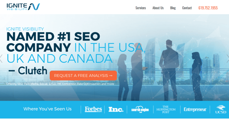 Home page of #7 Top Enterprise Online Marketing Agency: Ignite Visibility