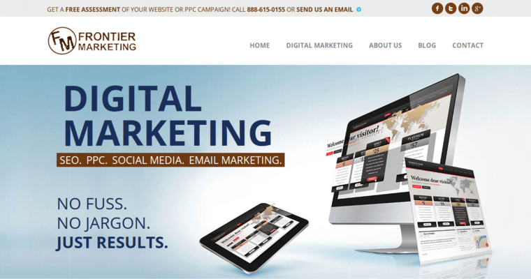 Home page of #8 Leading Medical SEO Company: Frontier Marketing