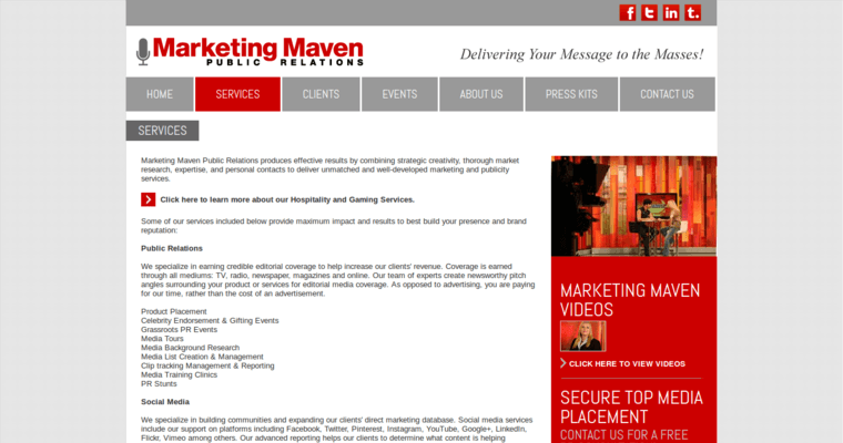 Service page of #9 Top Search Engine Optimization PR Firm: Marketing Maven