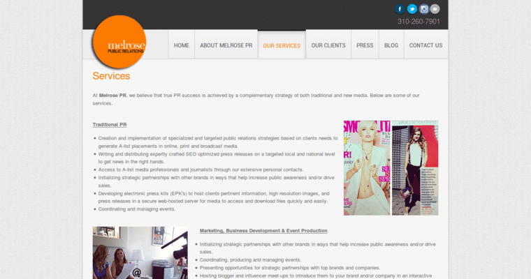 Service page of #8 Best SEO PR Agency: Melrose PR