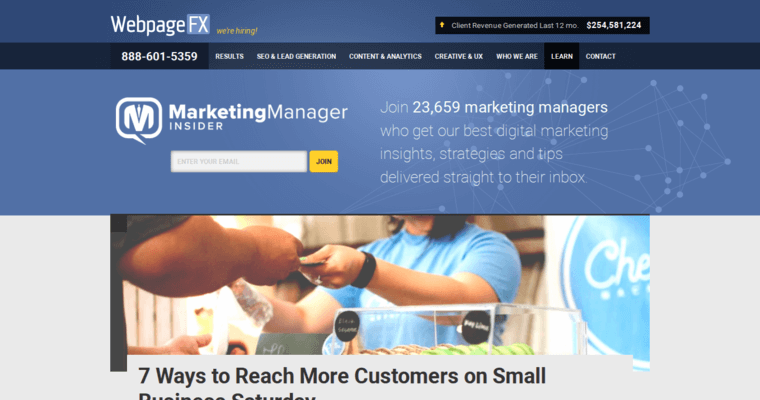 Blog page of #1 Leading Social Media Marketing Agency: WebpageFX